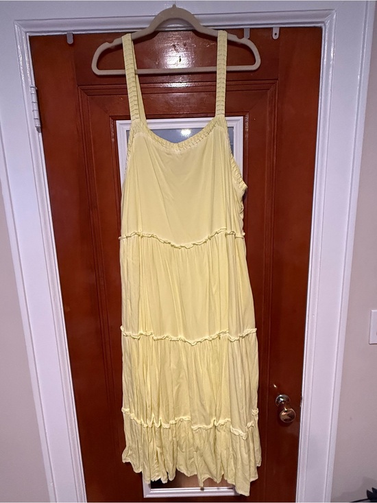 Anthropologie Dresses & Skirts - Anthropologie Pale Yellow Tiered Maxi Dress